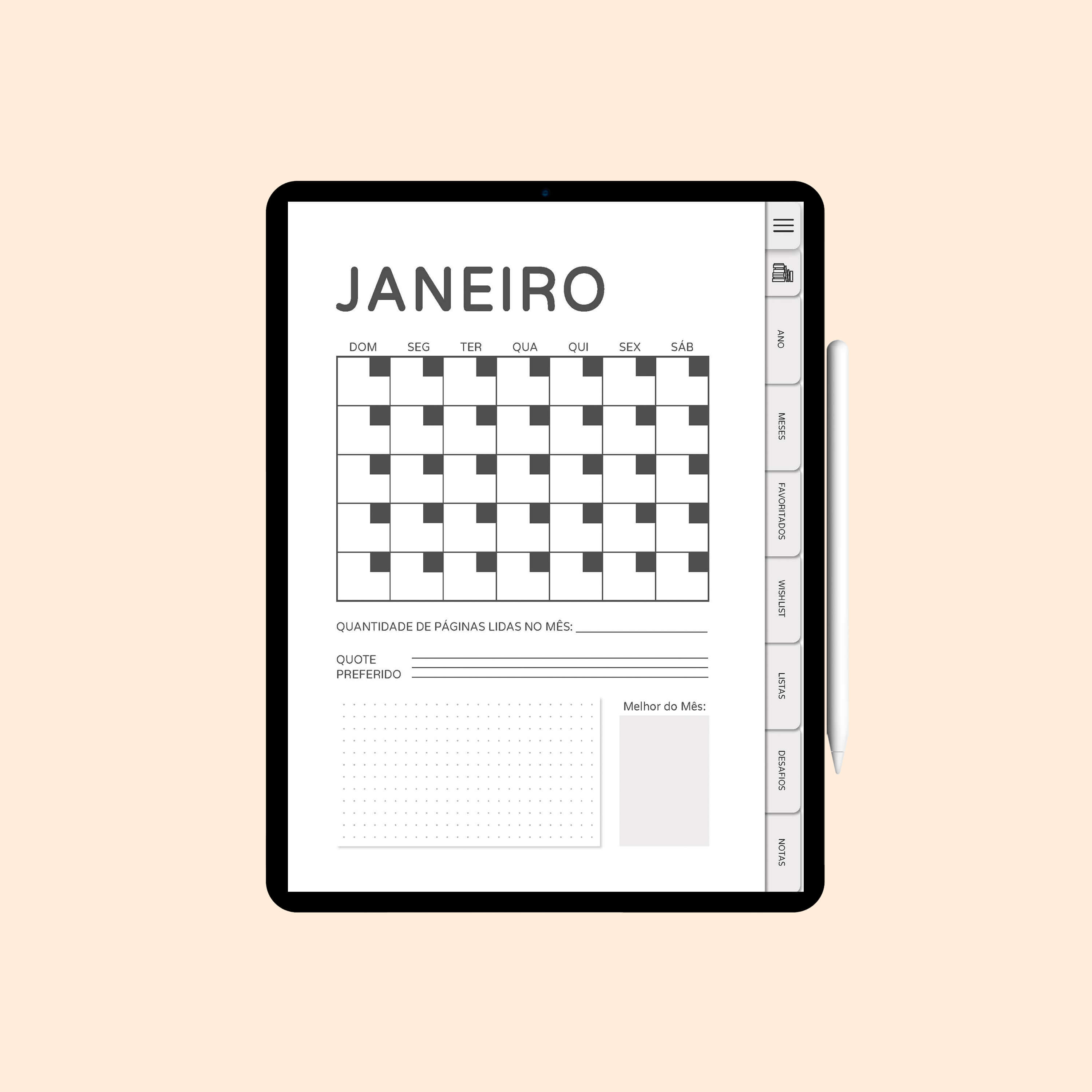 Planner Agenda Digital 2023 Português p/ Tablet e Impressão