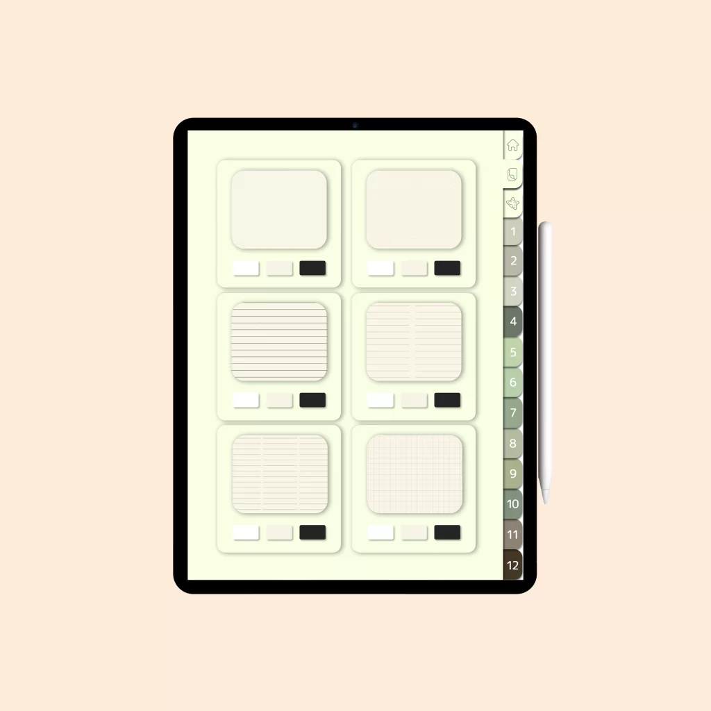 Caderno Digital "Pastel Lemon" com 12 divisórias