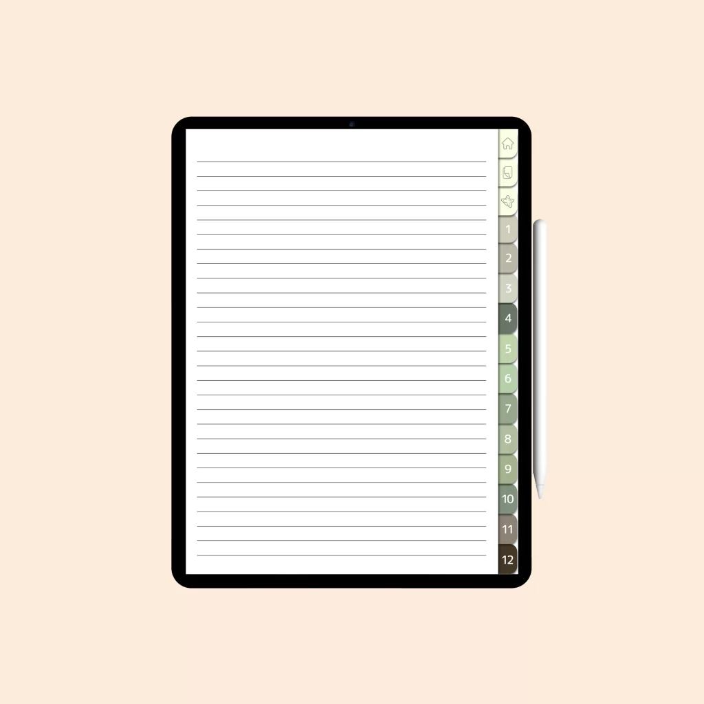 Caderno Digital "Pastel Lemon" com 12 divisórias