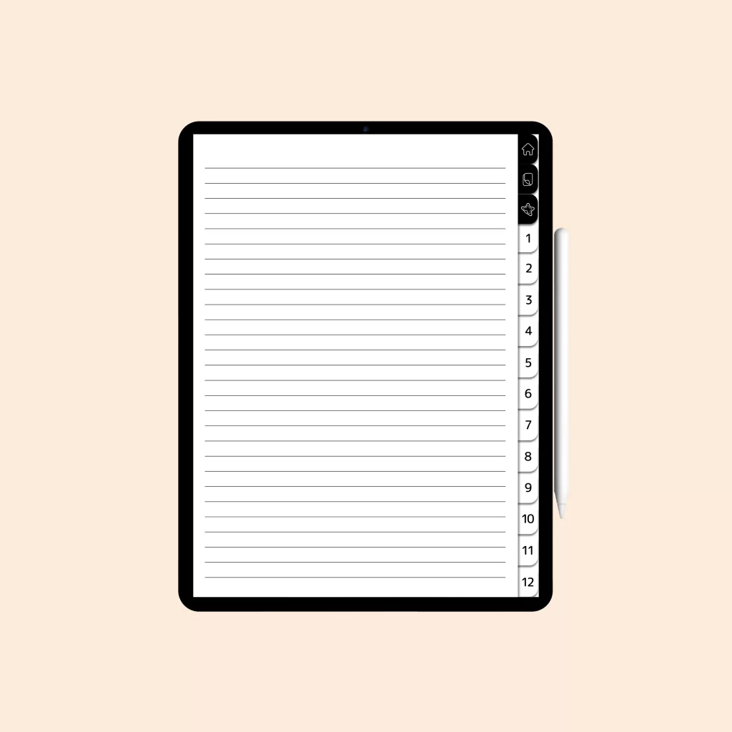 Caderno Digital "Black Notebook" com 12 divisórias