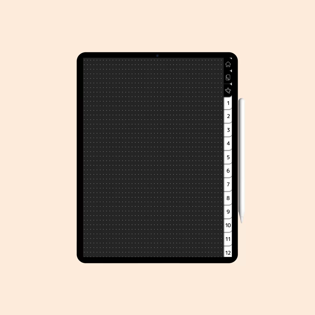 Caderno Digital "Black Notebook" com 12 divisórias