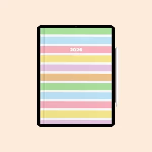 Planner Digital BASIC Vertical 2026 "Colorful" DATADO + 1 PÁGINA POR DIA
