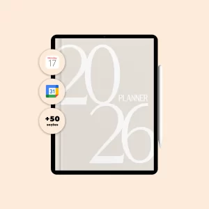 Planner Digital 2026 ALL IN ONE Vertical "Minimalist" com + de 50 SEÇÕES