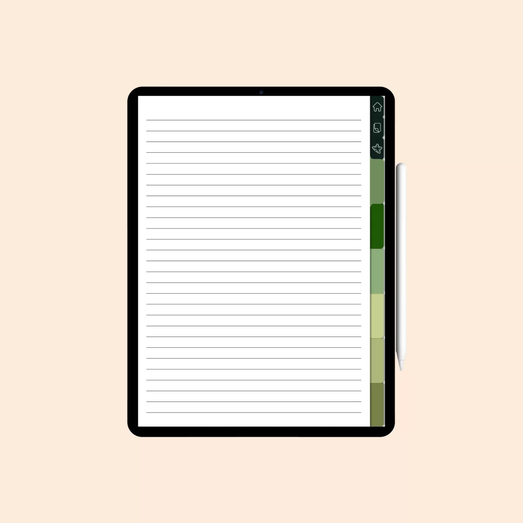 Caderno Digital "Folhas Verdes" com 6 divisórias